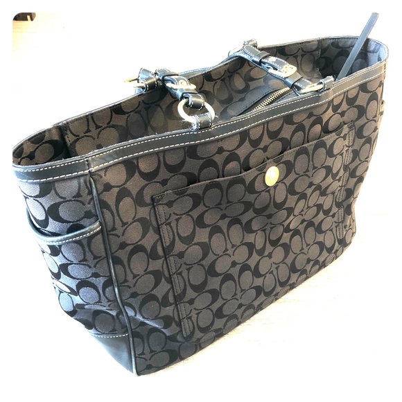 Black Coach baby bag/tote - Picture 1 of 8